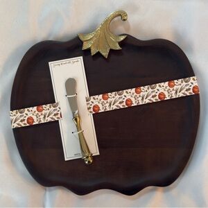 Wood Pumpkin Cheese Board